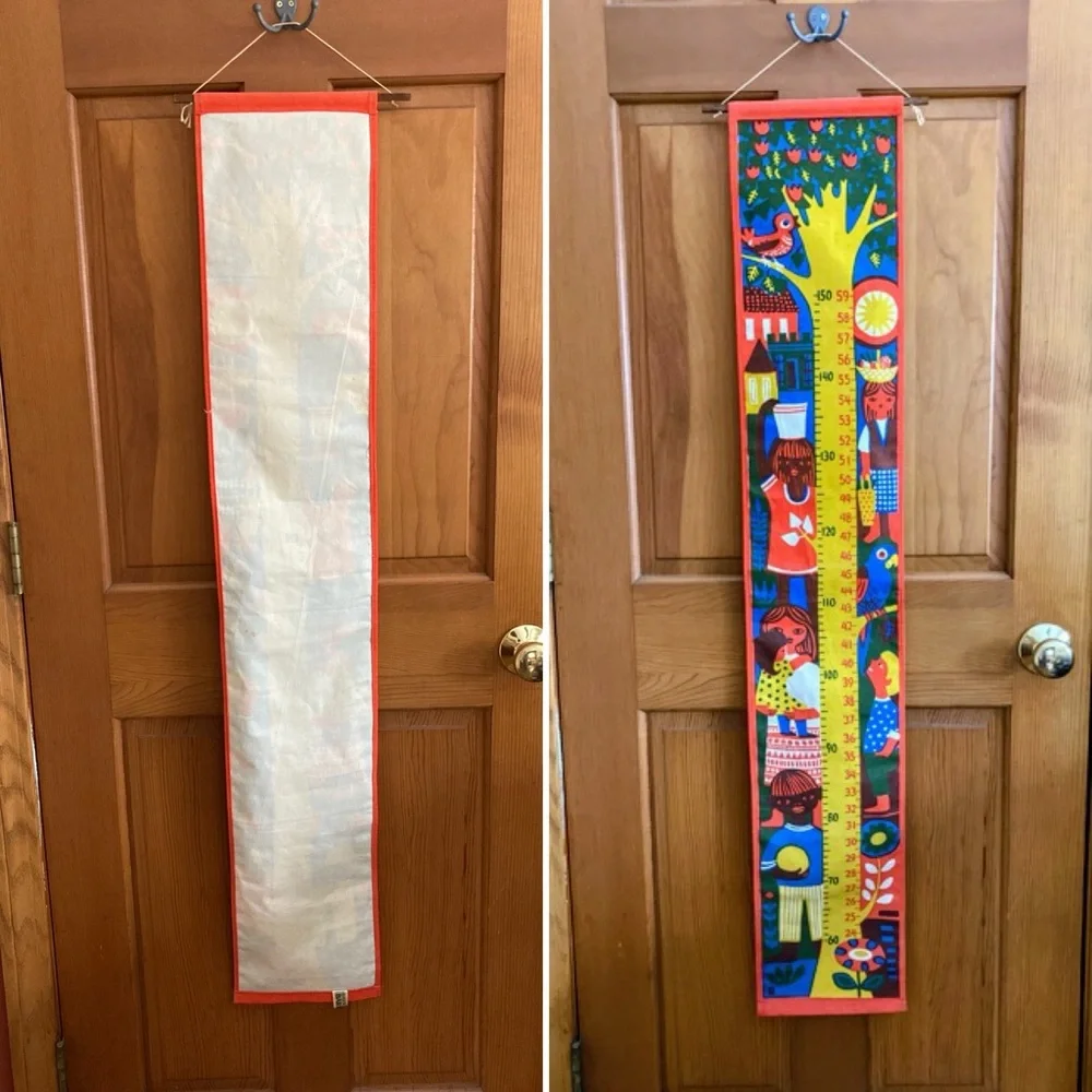 Vtg Mid Century Diseno Barbara Venezuela Children’s Growth Chart Wall Hanging